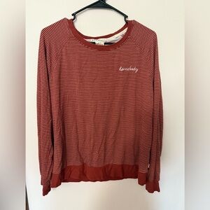 Magnolia Burgundy and White Striped Sweatshirt